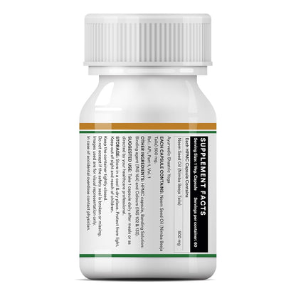 Inlife Neem Seed Oil Supplement, 500Mg (60 Vegetarian Capsules)