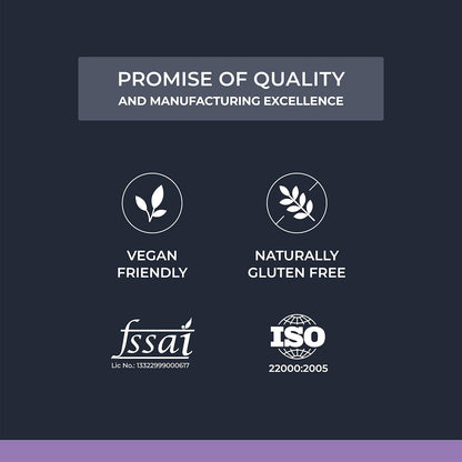 Quality and certification logos on a dark background