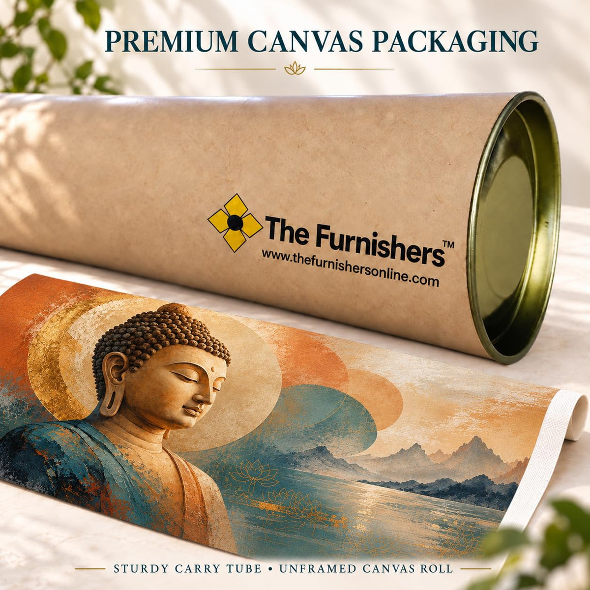 Inner Stillness UNFRAMED 36 x 24 Inch Canvas Painting roll, Modern Vastu Inspired Wall Art, Peaceful Digital Painting for Home, Living Room, Bedroom, Office, Hotels, Artwork for Gifting