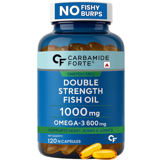 Carbamide Forte Double Strength Fish Oil 1000mg with Omega 3 600mg -120 Capsules, 250 grams