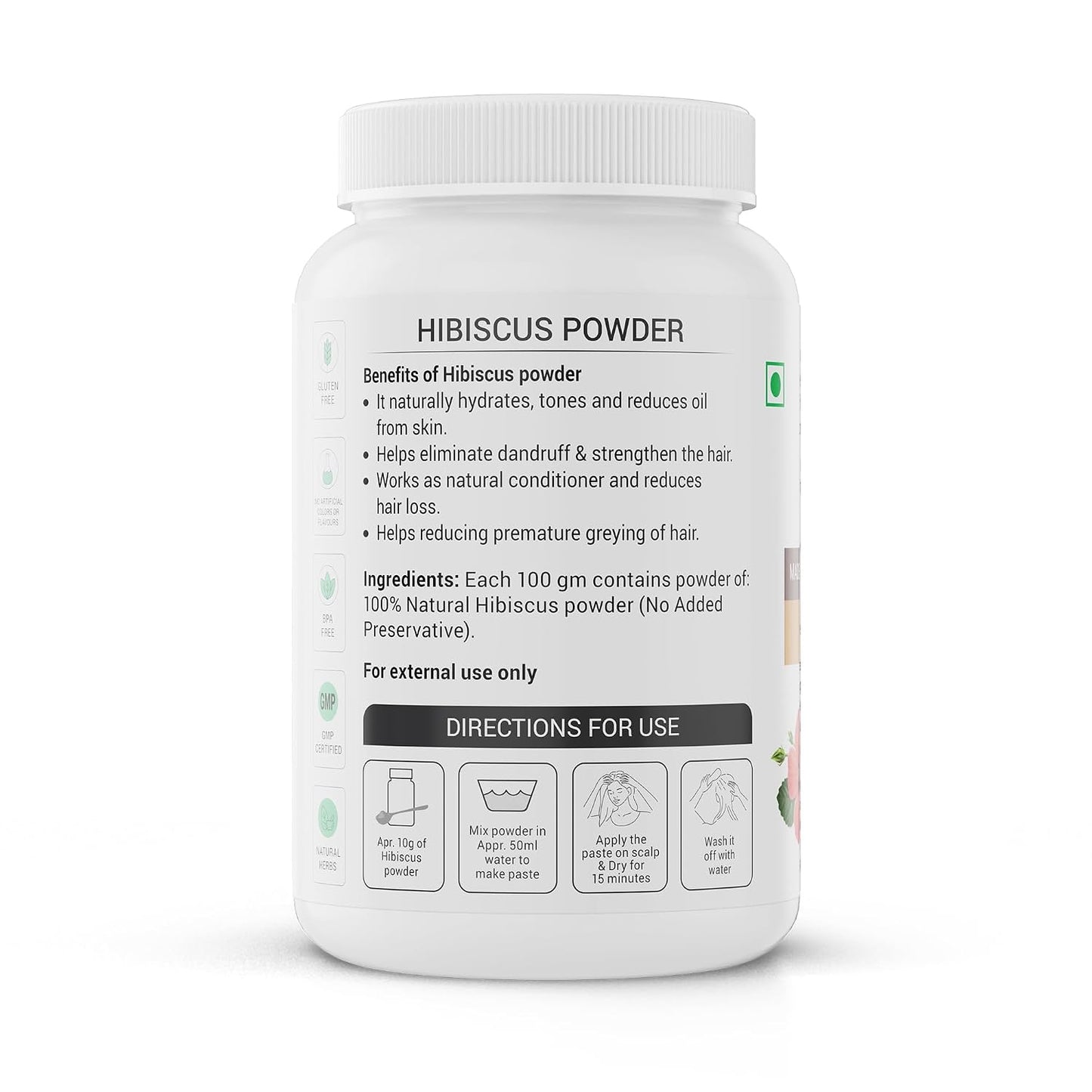 Krishna's Hibiscus Powder - 100 g | Preservative Free - For Hair Pack & Oil |Eliminate Dandruff & Strengthen The Hair