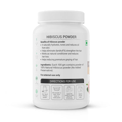 Krishna's Hibiscus Powder - 100 g | Preservative Free - For Hair Pack & Oil |Eliminate Dandruff & Strengthen The Hair