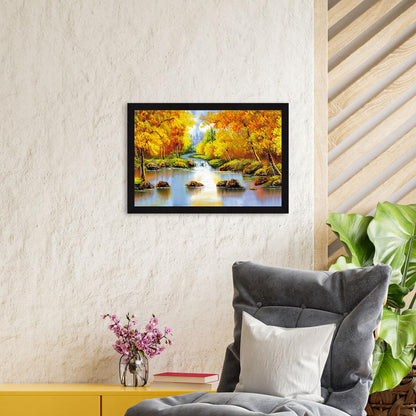 Vastu Waterfall Wall Decor Paintings with Frame for Home Decoration, Painting for Living Room - Framed Painting for Wall Decoration, 12.0 X 18.0 inches, Set Of 1