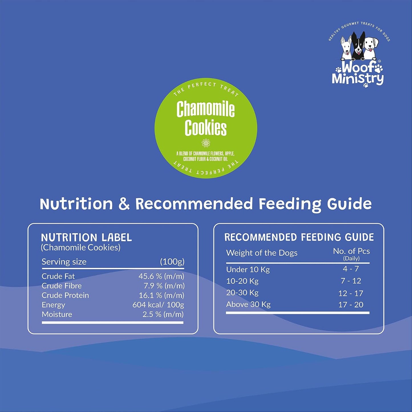 Woof Ministry Chamomile Cookies for Dogs, Minimal Ingredient Dehydrated Dog Treats (Veg Treats -100 Grams)
