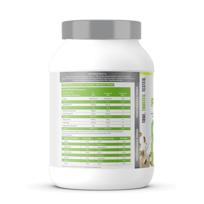 Nutritional supplement container with label on a white background