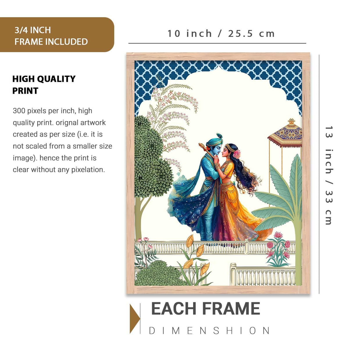 Framed Madhubani & Pichwai Wall Art | Indian Traditional Paintings for Living Room, Bedroom & Office Decor | Set of 6, 10x13 Inch