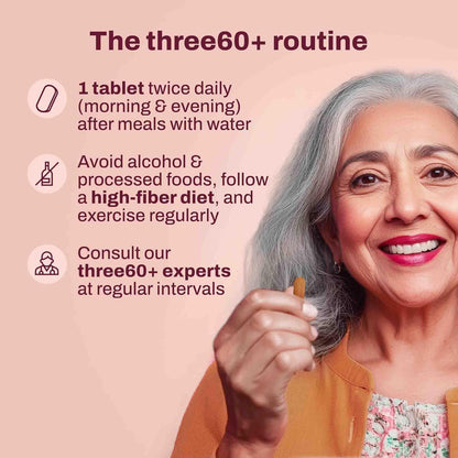 three60+ Advanced Liver Support Tablets | Daily Liver Detox & Fatty Liver Care | Clinically Proven Formula with Bhumiamalaki, Kalmegh & Kasani | Supports Liver Health & Alcohol Detox | 60 Tablet