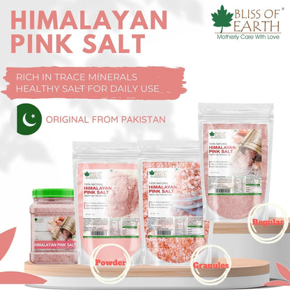 Bliss of Earth 1KG Fine Powder Pakistani Himalayan Pink Salt Non Iodised for weight loss & Healthy Cooking, Natural Substitute of White Salt