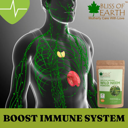 Bliss of Earth™ 100% Pure Wild Neem Leaves Powder | 100GM | Great For Face, Hair, Skin & Body