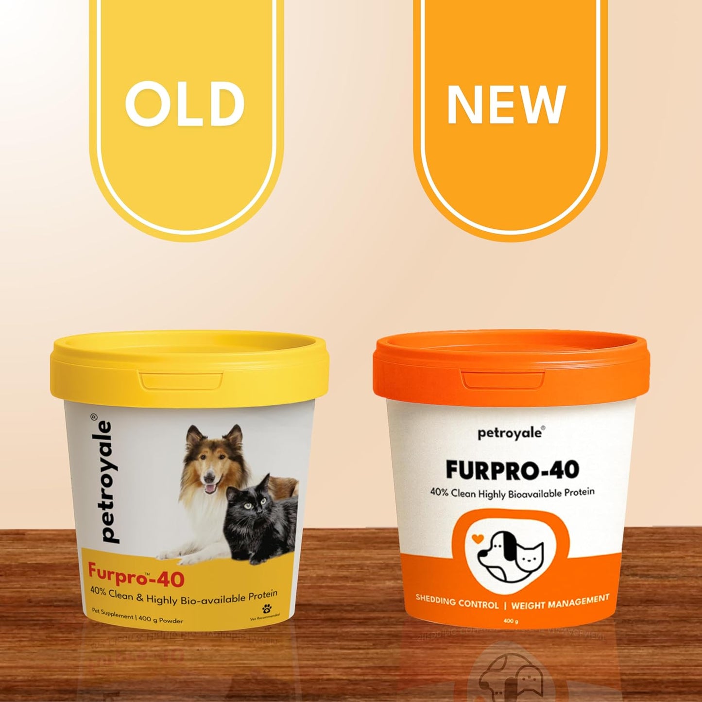 Petroyale Furpro-40 Dogs Protein Powder Supplement - Dog Skin & Coat + Hair Fall Control Supplement- Omega 3 6 9 for Dogs & Cats - Dog Muscle & Weight Gain Powder - Growth Food - Fish Flavor - 400g