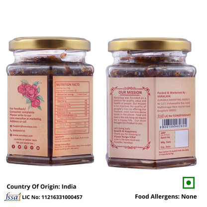 Vanalaya Natural Honey Gulkand | Sun-Cooked Damask Rose with Forest Honey 300gm