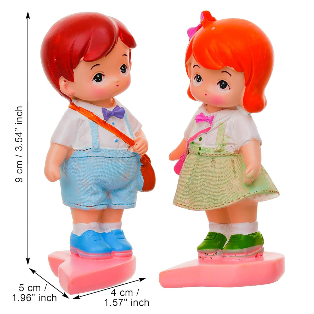 eCraftIndia Little Boy and Girl Walking To School Lovely Miniature Statue Zuzy Almond Chocolates Gift Box Valentine Gift For Girlfriend Boyfriend Husband Wife Her Him