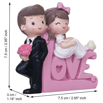 eCraftIndia Valentine Gift for Girlfriend Boyfriend | Love Cute Couple Statue Decorative Showpiece (Resin) Valentine Day Gift for Husband Wife Her Him Valentines Day Decoration Items