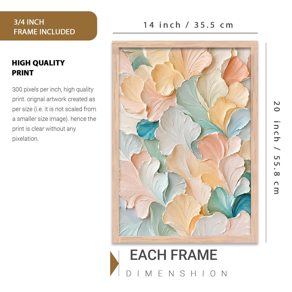 Floral Painting with Frame for Wall Decor | Modern Art Painting With Frame Home Decoration For Living Room Bed Room Hotel Wall Decor Digital Reprint (14X20 inch)