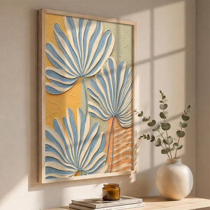 Decorative Floral Wall Art Painting With Frame | Floral Painting For Living Room Bed Room Hotel Wall Decor Digital Reprint (14X20 inch)