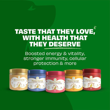 Pawfect Peanut Butter with Strawberry & Pumpkin Seeds for Dogs & Puppies - 100% Natural Lickable Treat- No Added Sugar, Salt, Palm Oil - No Sweeteners, No Xylitol - Healthy Dog Treat (450g/15.87oz)
