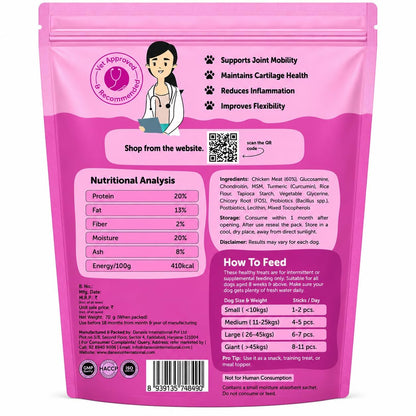 Dogs & Tiddles Hip & Joint Dog Treats for Puppies & Adult Dogs, 70g | Soft & Chewy Real Chicken Treats | with Collagen, Glucosamine & Chondroitin | Supports Mobility