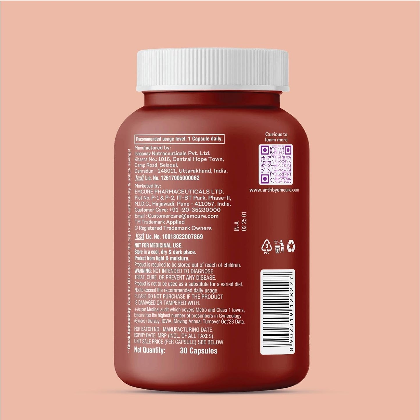 Arth Multivitamin Supplement | With Vitamins A, D3 & K2 | Daily Immunity & Bone Support | Enhances Energy, Skin & Eye Health | Complete Nutrient Balance for Overall Wellness | For Men & Women | 30 Veg Capsules