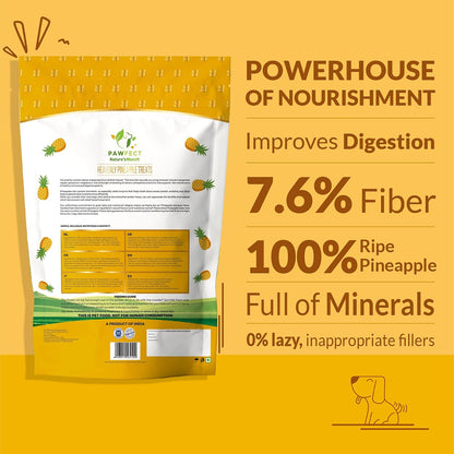 Pawfect Nature's Munch Freeze-Dried Tangy Pineapple Treats for Dogs | Hypoallergenic Dog Treats, Grain-Free | Healthy Dog Treats (40g)