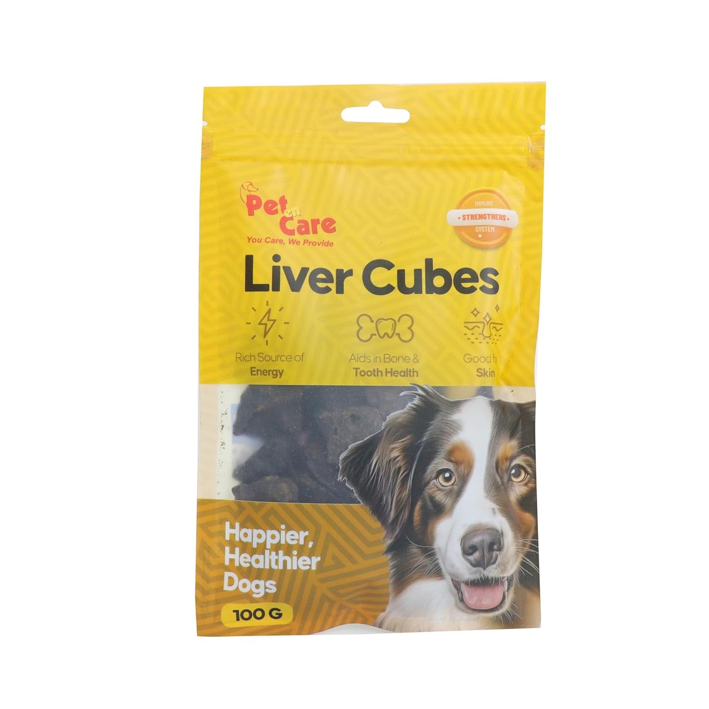 Pet en Care Liver Cubes (Buffalo Meat) Dog Treats (100g) | High Protein Liver Snacks | Supports Energy, Bone & Tooth Health | Healthy Skin Support | Tasty Soft Chews for Dogs