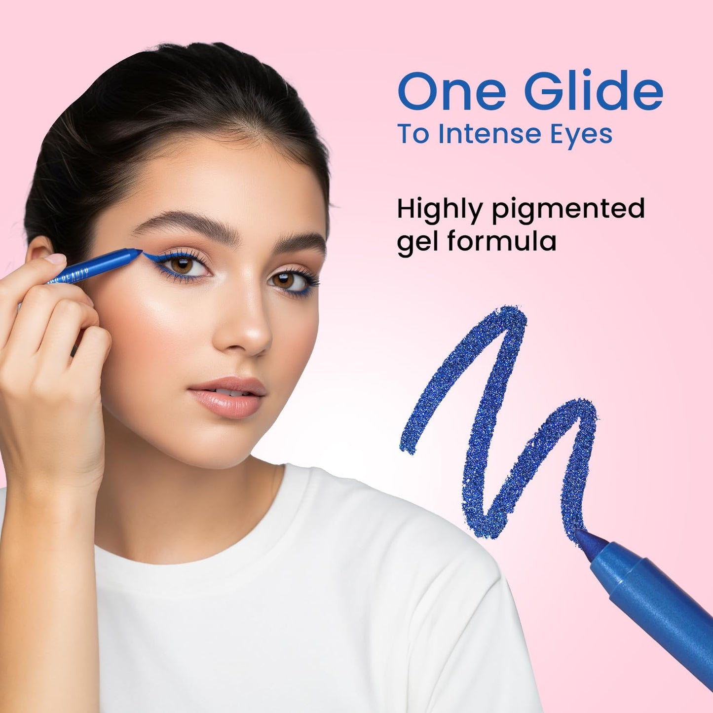 Swiss Beauty Intense Gel Kajal with Sharpener | 12-Hour Stay | Waterproof | Smudge-Proof | Creamy Texture | Highly Pigmented | Multi-Use Eye Pencil | 1.2g, Shade- Royal Blue