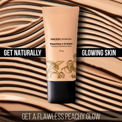 FACES CANADA Peaches N Cream Tinted Moisturizer - Light 01, 35 g | Soft Peachy, Natural Glow | Lightly Tinted BB Cream | Non Oily Lightweight Gel Formula | Blends Easily | Suitable For All Skin Types