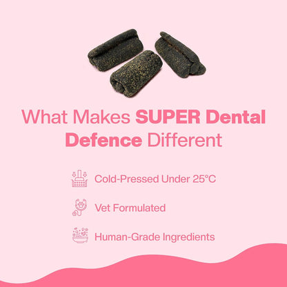 BLEP Super Oral Defence - Dog Dental Supplement, Bad Breath, Plaque, Tartar & Gum Health | Seaweed, Enzymes & Probiotics | Daily Teeth Cleaning | Chicken Chew Sticks, 60g