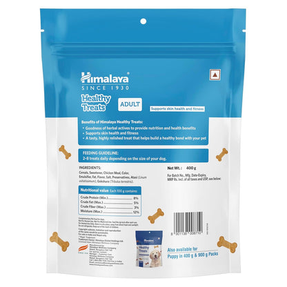 Himalaya Healthy Treats for Adult Dogs | Milk | 400g | with Gokshura & Flaxseed | Nutritious & Skin-Friendly Dog Snack