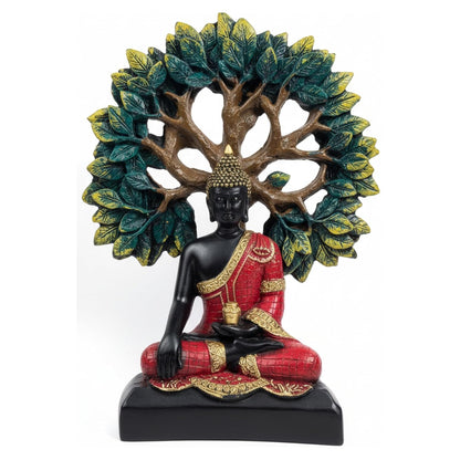 eCraftIndia Lord Buddha Idol for Home Decor Living Room | Gautam Buddha Statue Under the Bodhi-Tree | Showpiece Gift for Housewarming Birthday