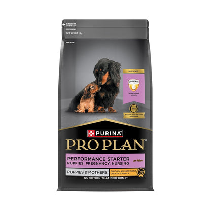 Purina Pro Plan Performance Starter for Puppies & Mothers, 1kg Pack | With Chicken, High Protein, Supports Puppies & Mothers, Muscle Recovery, Complete Nutrition