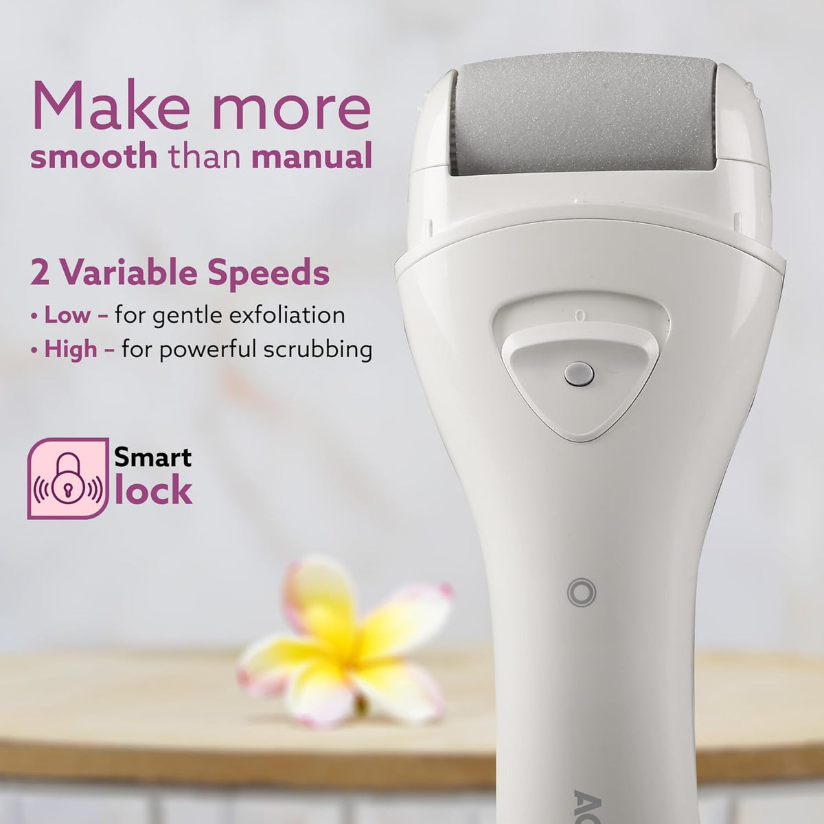 AGARO CR3001 Callus Remover with 3 Interchangeable Head Rollers, Rechargeable for Foot Care, Callus & Dead Skin Removal