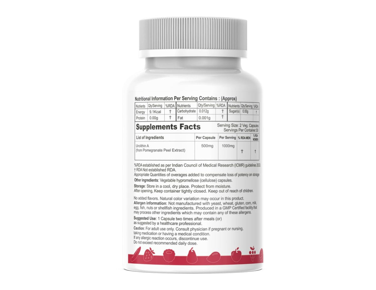 (LeeWell) Urolithin A Supplement, 500mg, 60 Vegetable Capsules