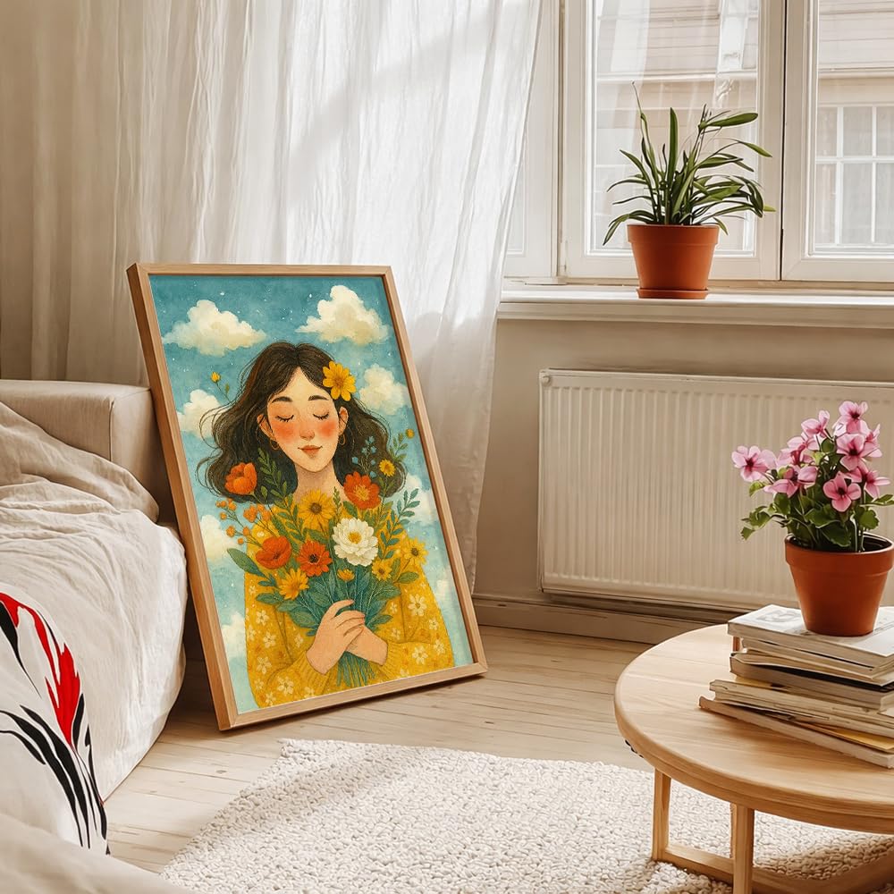 Boho Wall Painting for Bedroom & Paintings for Living Room Wall Decor - (10.5x13.5 Inchs, Wall Art Paintings)