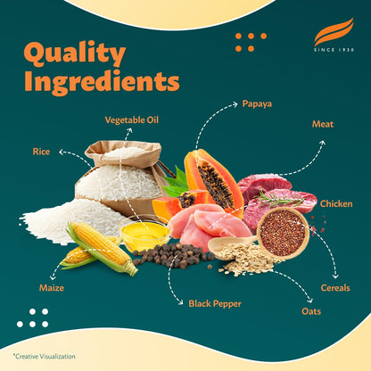 Himalaya Healthy PET Food for Puppies | Chicken & Rice | 1.2kg | Complete & Balanced Nutrition with Black Pepper, Oats & Papaya