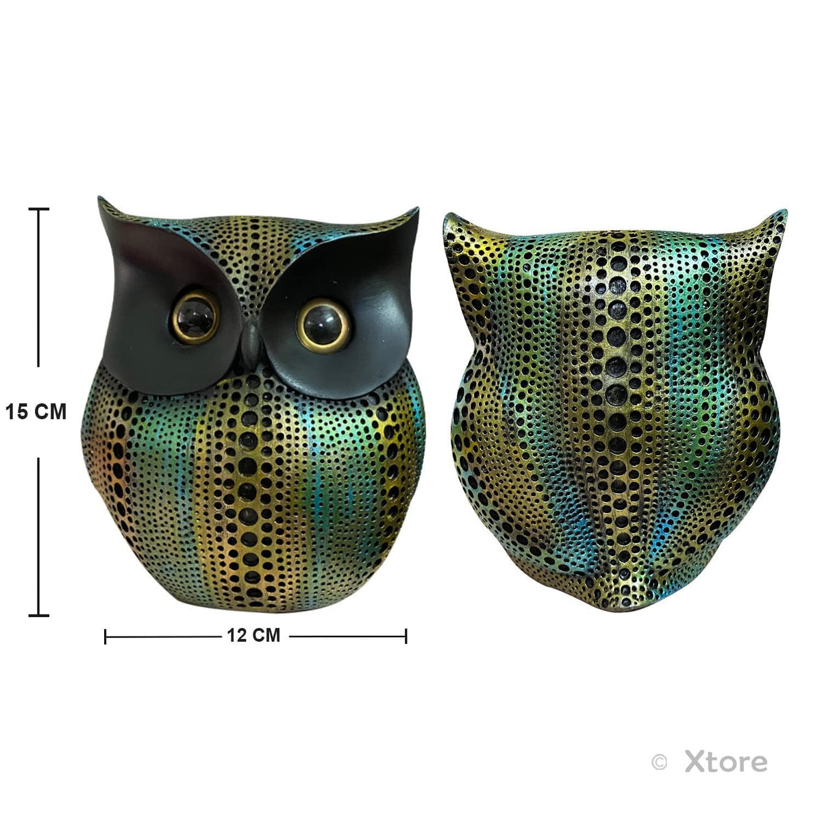 Modern Classy Happy Owl Resin Art Figure Showpiece (Multicolor), 13L X 6.5W X 14H CM