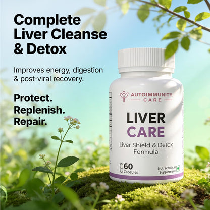 Autoimmunity Care Liver Care & Detox – Milk Thistle + NAC + Taurine + Dandelion + Selenium | Liver Detox Supplement for Fatty Liver, Digestion, Energy & Skin | Natural Body Detox Formula | 60 Caps (20 dose)