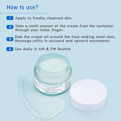 Glamveda 1% Copper Peptide & Hyaluronic Acid Moisturizer Cream- 50g | Reduces Fine Lines & Wrinkles Deep Moisturizing Face Cream | For Men & Women | All Skin Type