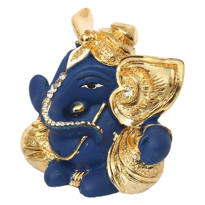 Golden Blue Lord Ganesha Idol for Home Decor Car Dashboard Office Temple | Ganesha Statue | Ganesh Ganpati Murti Gift for Diwali Housewarming Birthday