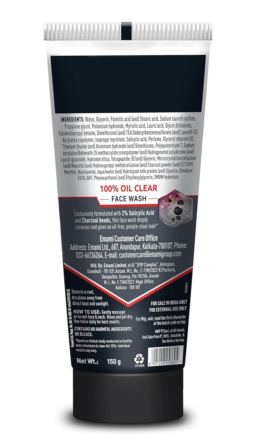 Smart And Handsome Instant Radiance Oil Clear Face Wash | All Day Oil-Free Look | Fades Pimple Marks | Reduces Blackheads | With 2% Salicylic Acid | 150GM
