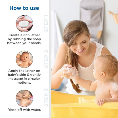 Mee Mee Nourishing Baby Soap for Bath Bar with 100% Natural Almond Oil & Milk Extract, Dermatologically Tested for Soft Baby Skin, 75 Gram