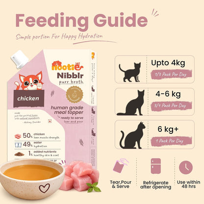 Nootie Nibblr Chicken Bone Broth (100ml)- Hydrating Meal Topper for Cat