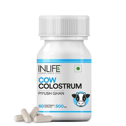 INLIFE Colostrum Capsules 500mg | Ayurvedic Immune & Gut Health Supplement - 60 Vegetarian Capsules (Pack of 1, 60)