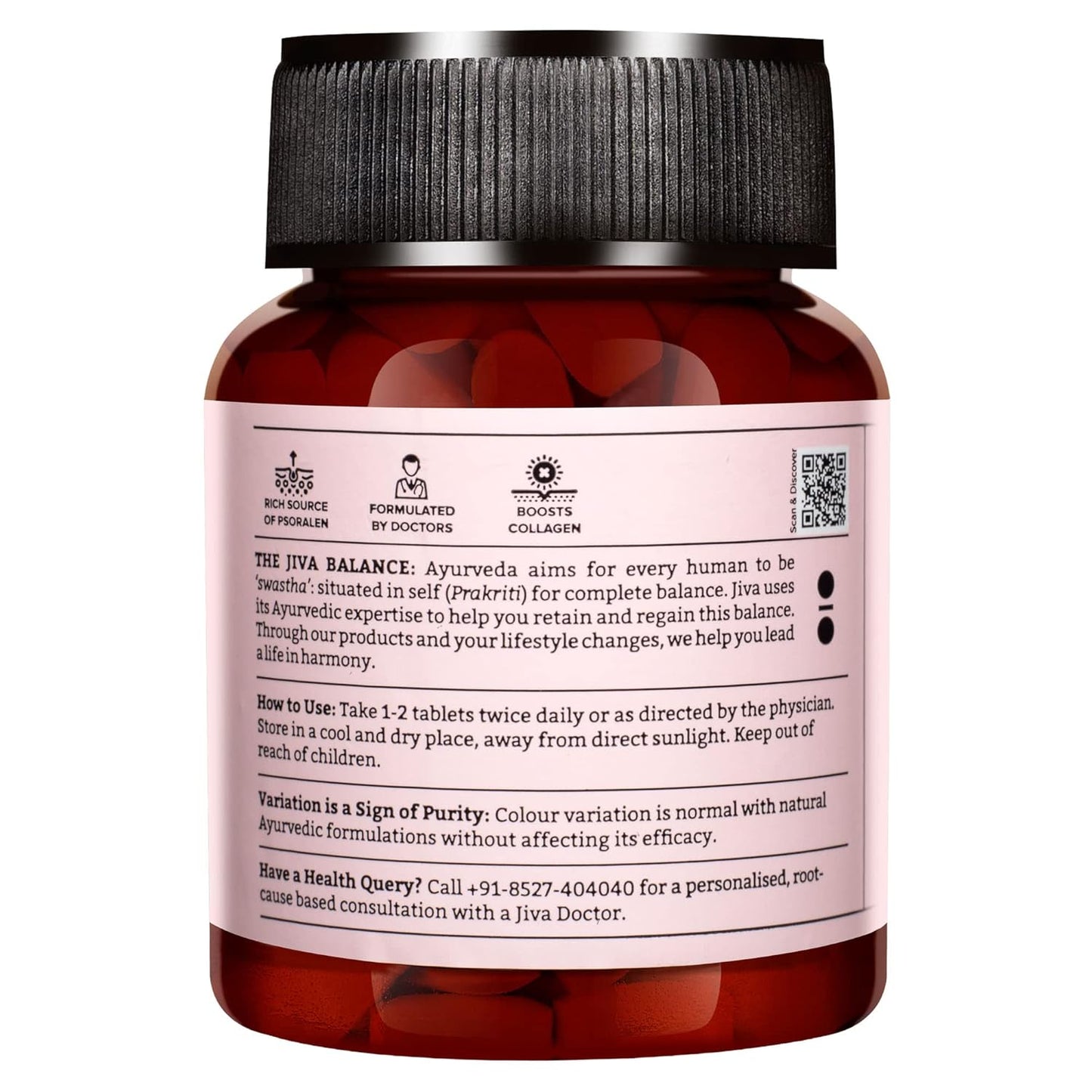 Jiva Skin-Fit Tablets 500gm | 100% Ayurvedic Formula Purifies Blood | Improves Skin Health & Complexion | Alleviates Kapha & Pitta & Strengthens Immune System- 60 Tablets