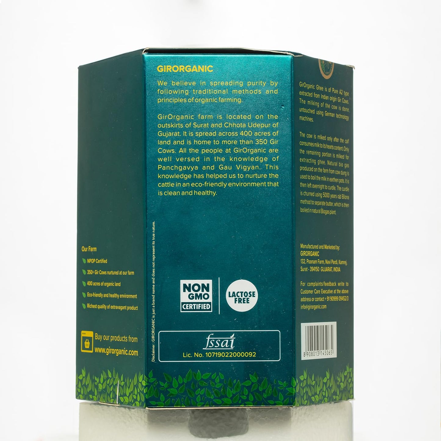 GirOrganic A2 Pure Ghee | 100% Gir Cow Ghee | Vedic Bilona Method | Grassfed, Cultured, Premium & Traditional Ghee | Immunity Booster