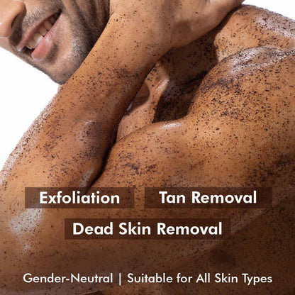mCaffeine Exfoliating Coffee Body Scrub for Soft-Smooth Skin & Tan Removal | For Women & Men | De-Tan Bathing Scrub with Coconut Oil | Removes Dirt & Dead Skin from Neck, Knees, Elbows & Arms | All Skin Types - 55gm