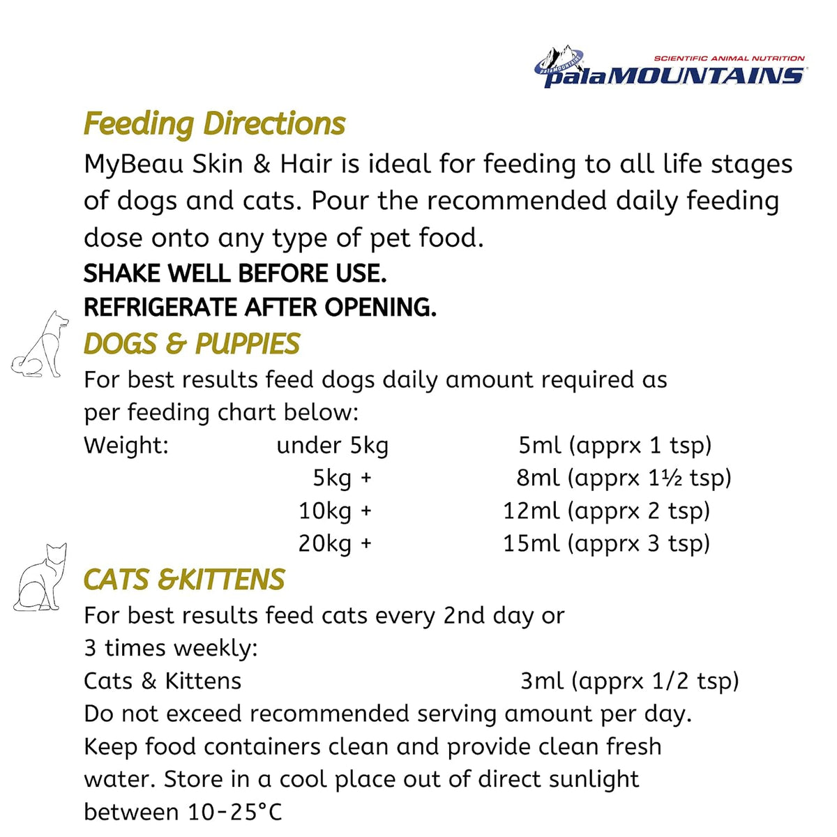 Palamountains My Beau Skin & Hair Supplement for Dogs & Cats – Aloe Vera, Omega 3 & 6, Flaxseed & Salmon Oils – 99.5% Absorption – Supports Skin, Coat, Nails & Immunity – 300ml