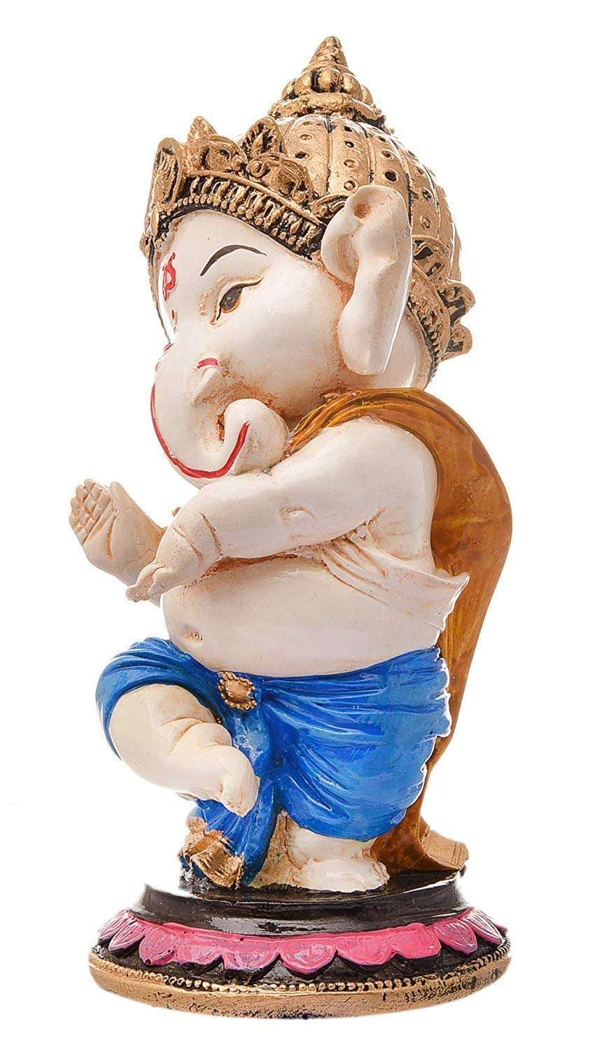 Handcrafted Resin Blessing Ganesh Idol Showpiece for Home Decor Office Table Temple Spiritual Gift Figurine Decorative Statue