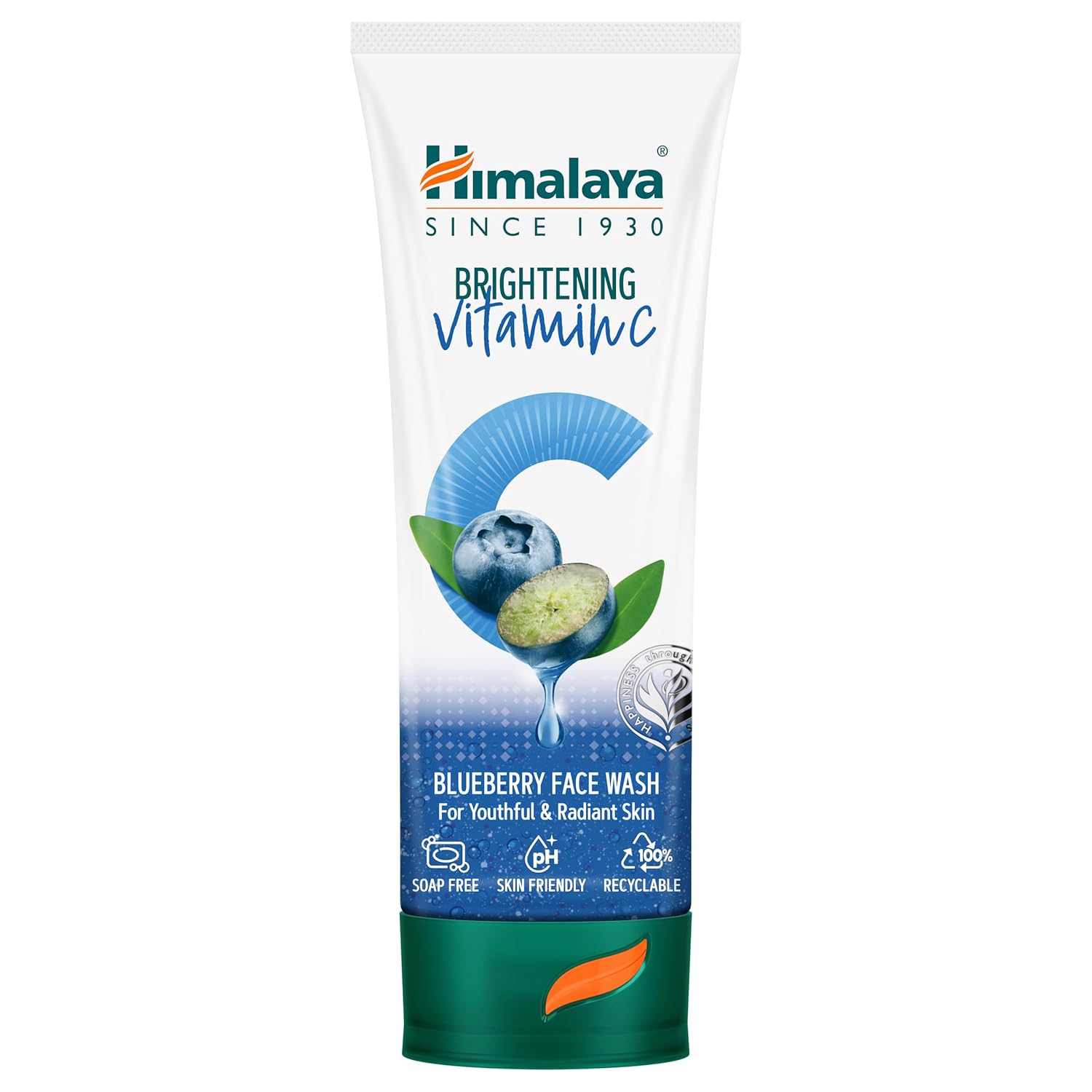 Himalaya Brightening Vitamin C Blueberry Face Wash tube on a white background