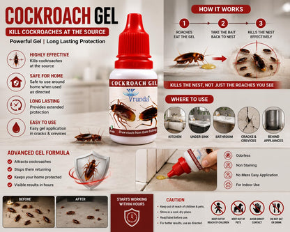 Vrunda Anti Roach Cockroach Killer Gel Pack of 2 (2 * 20gm)