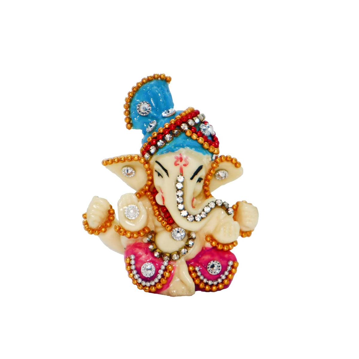 Ganesh Murti for Home & Office Decor, Ganesha Hand Crafted Best Car Dashboard Room Decoration Item (Pagdi Ganesha)